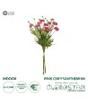 GloboStar® Artificial Garden PINK CHRYSANTHEMUM BOUQUET 21328 Τεχνητό Διακοσμητικό Μπουκέτο Ροζ Χρυσάνθεμο Y50cm